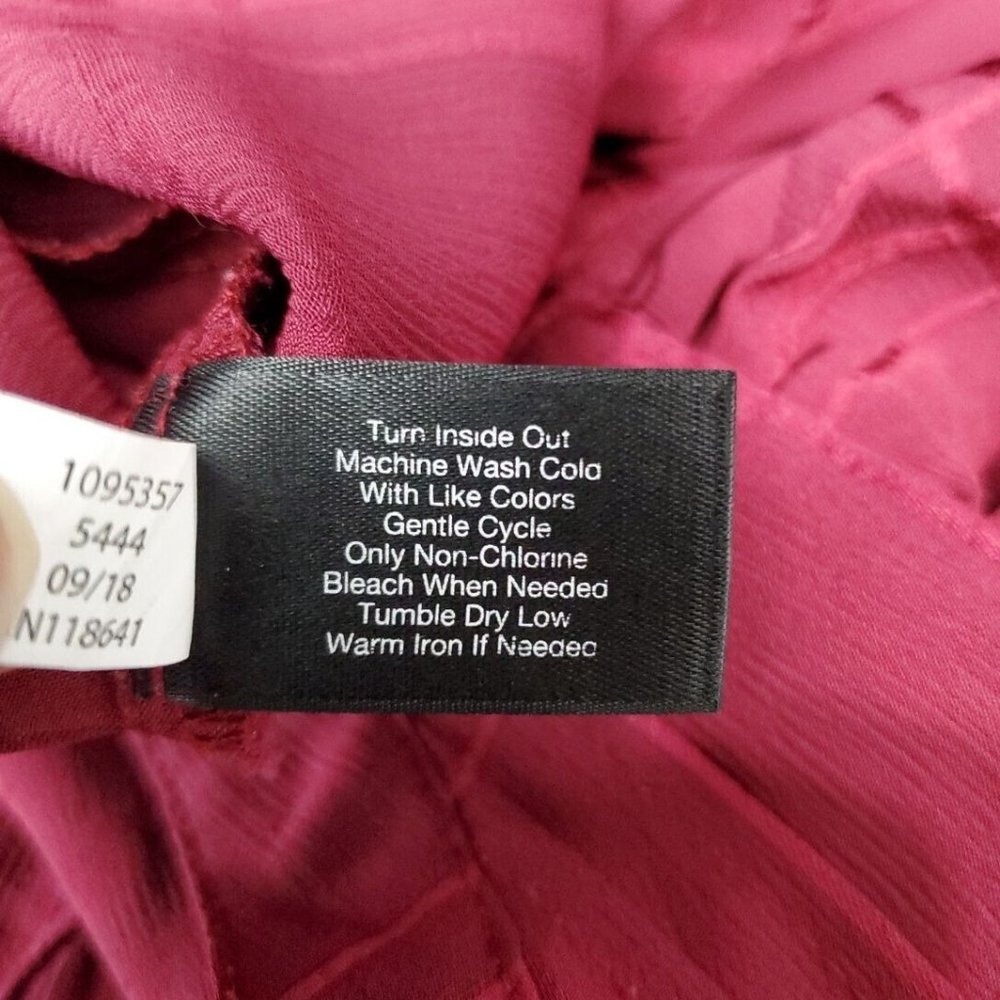 Lane Bryant Peasant Top Plus Size 14/16 Ruffle Pleated Long Sleeve Tie Neck Red - Picture 6 of 6